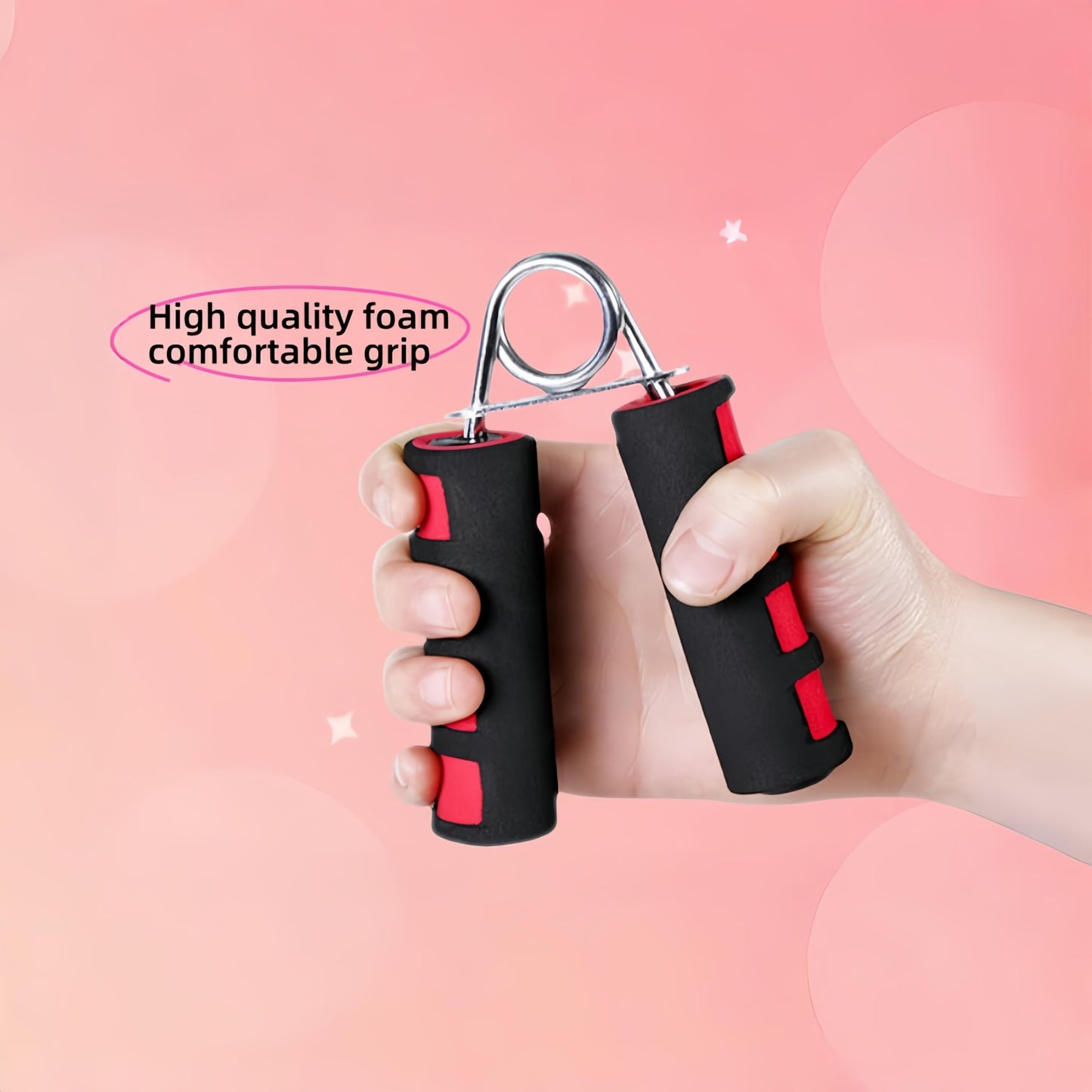 RyanDesign Grip Strengthener Set - 2 Soft Foam Hand Exercisers for Arthritis Relief, Carpal Tunnel & Strength Training | Portable Hand Grip for Men/Women, Home/Office/Travel | Rehab, Tendonitis, Stress Relief (red-black)