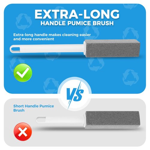 3 Pack Pumice Stone for Cleaning Stove Gas Grates & Top, Extra Long Handle Cleaner Pumice Stone for Oven, with 3 Replacement Heads