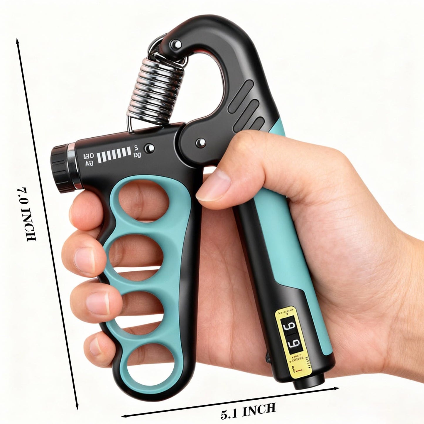 HSEONEJIA 2PCS Adjustable Hand Grip Strengthener (11-220LB) - Automatic Counter Hand Wrist Forearm Exerciser, Grip Strength Trainer for Athletes, Musicians, Injury Recovery & Physical Therapy (Red)