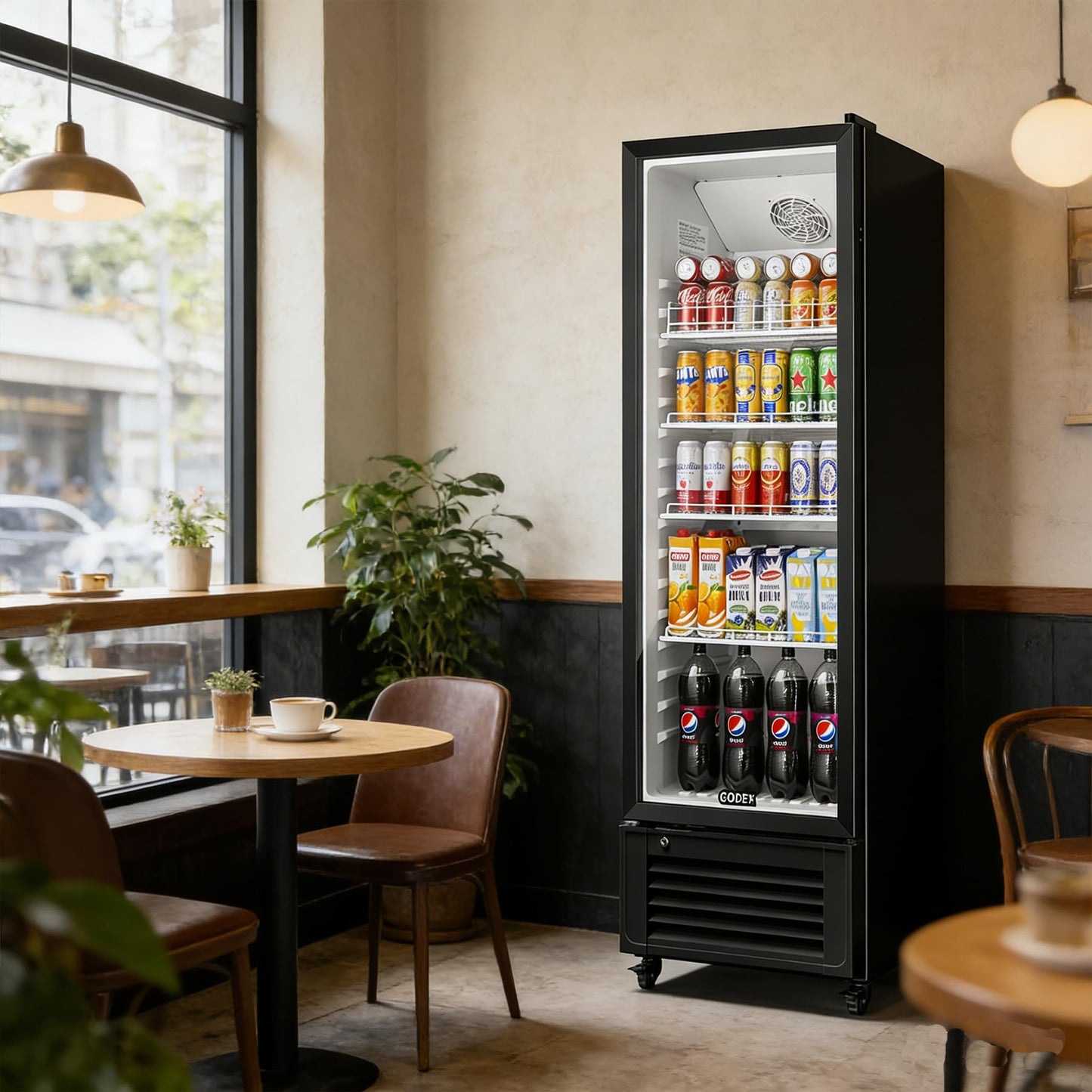 BODEGACOOLER Commercial Beverage Refrigerator, 264 cans & 120 Bottles Display Fridge, Soft LED Light & Automatic Defrost, Commercial Merchandiser Refrigerators,For Office,Home,Garage,Gym,Shop,Man cave