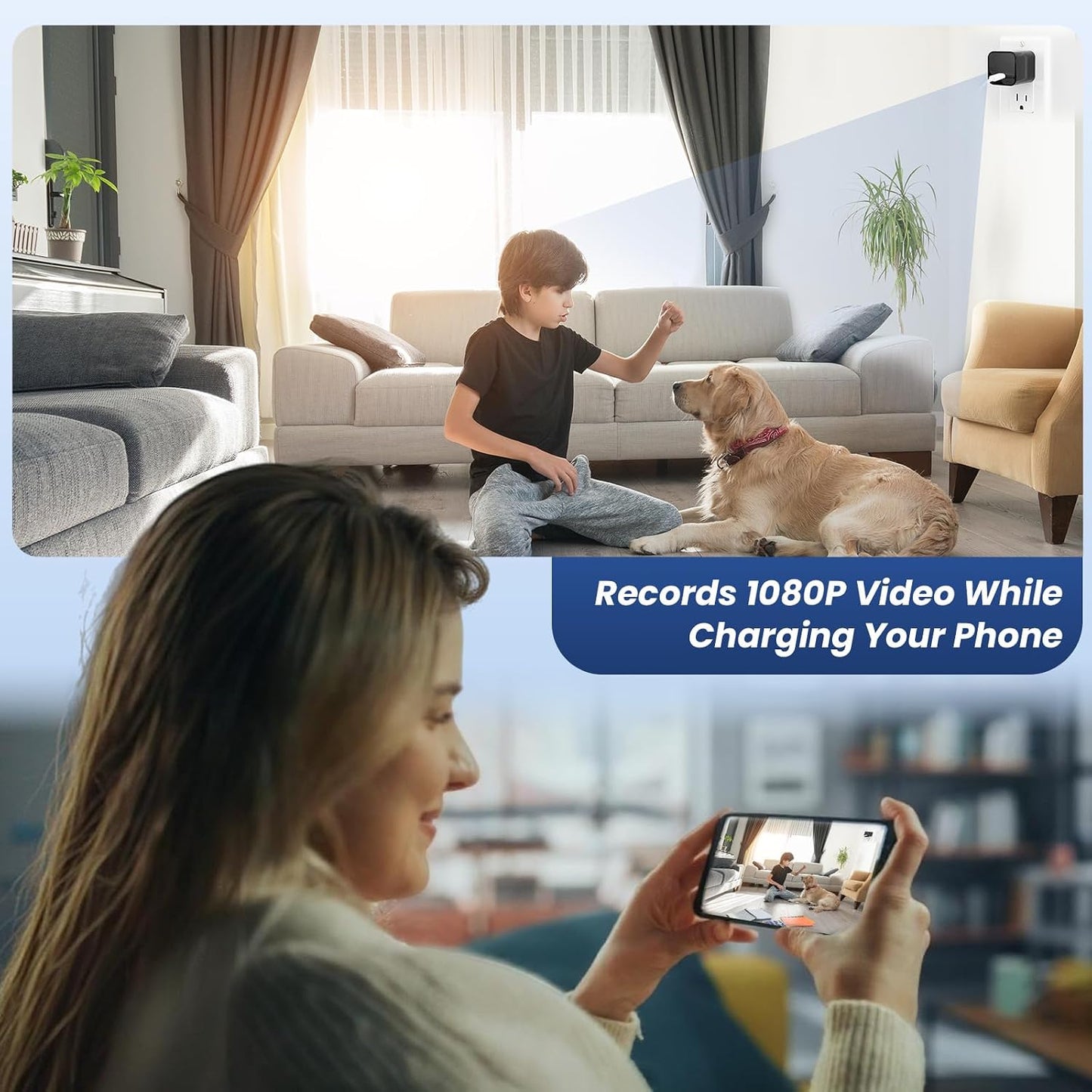 ZOGGCOX 1080P Hidden Camera WiFi USB Charger Camera Spy Cam - Nanny Cam with Night Vision & Motion Detection, Wireless