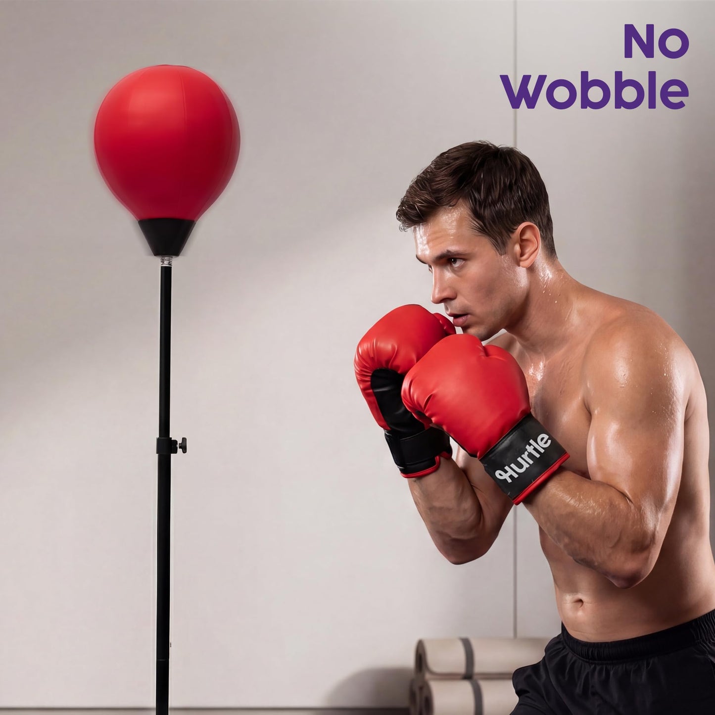 Punching Bag with Stand for Adults and Teens, Adjustable Boxing Bag with Permium Gloves, Freestanding Reflex Bag Training Equipment for Home Workout Fitness and Stress Relief