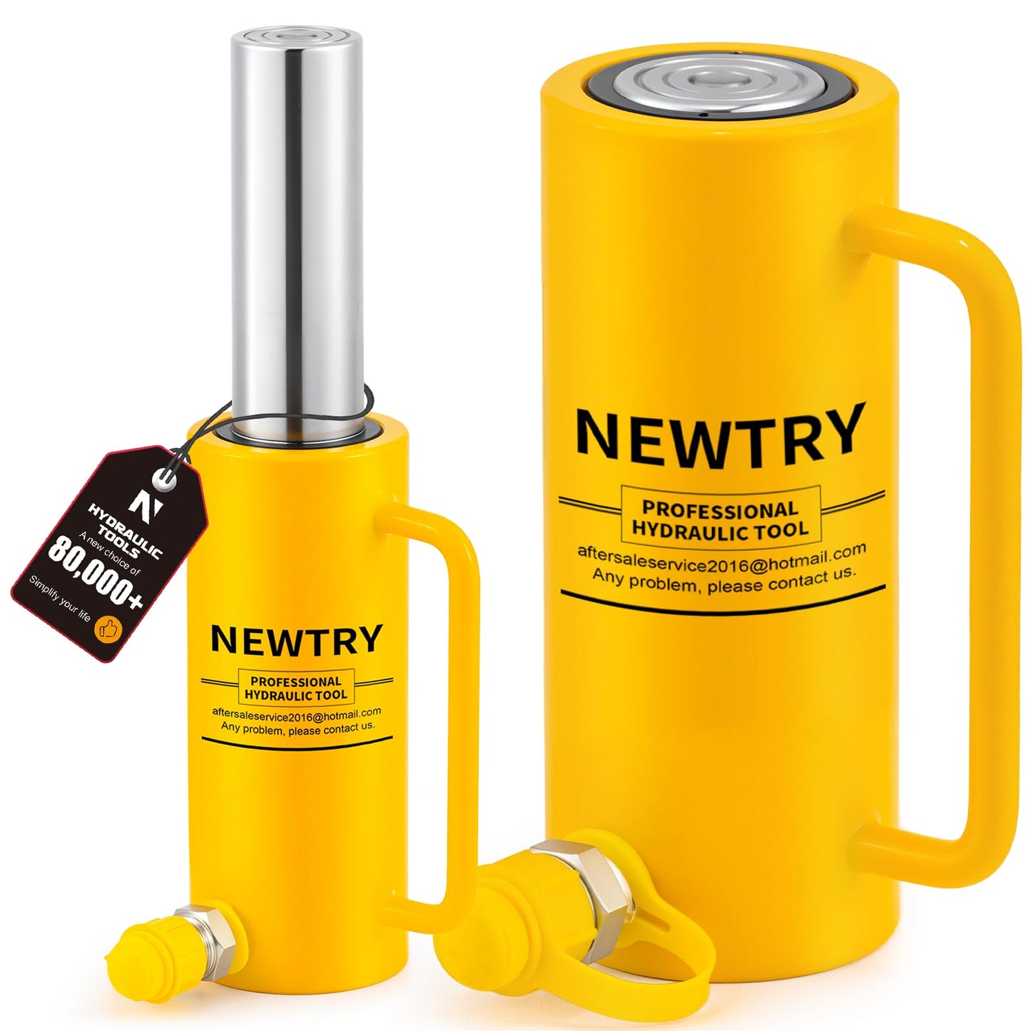 NEWTRY 20 ton Hydraulic Jack Cylinder Long Jack 6” Stroke Portable Hydraulic Ram Industrial Lifting Jack Porta Power Retract Automatically