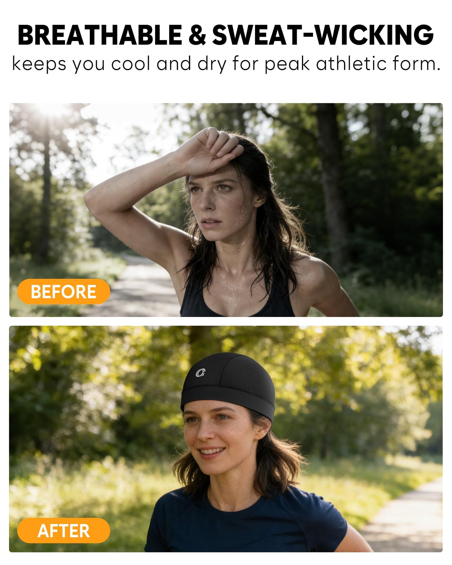 OCQOCQ 3Pcs Cooling Skull Cap Helmet Liner Breathable Mesh Cycling Running Hat, Lightweight Quick Dry Sports Beanie for Men Women