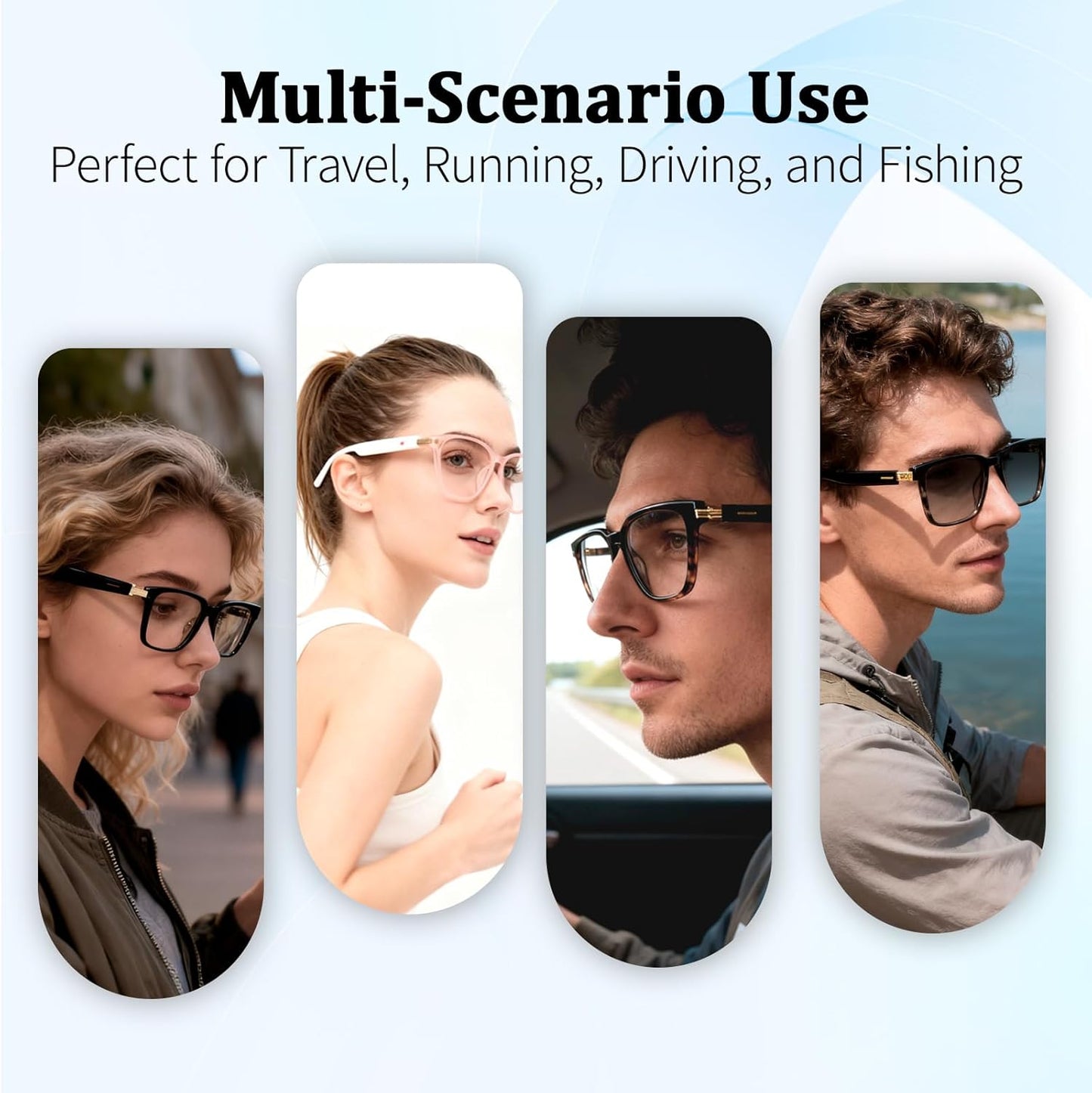 loangyunfone AI Smart Glasses with Real-Time Translation & Voice Assistant Bluetooth Sunglasses with Noise-Cancelling