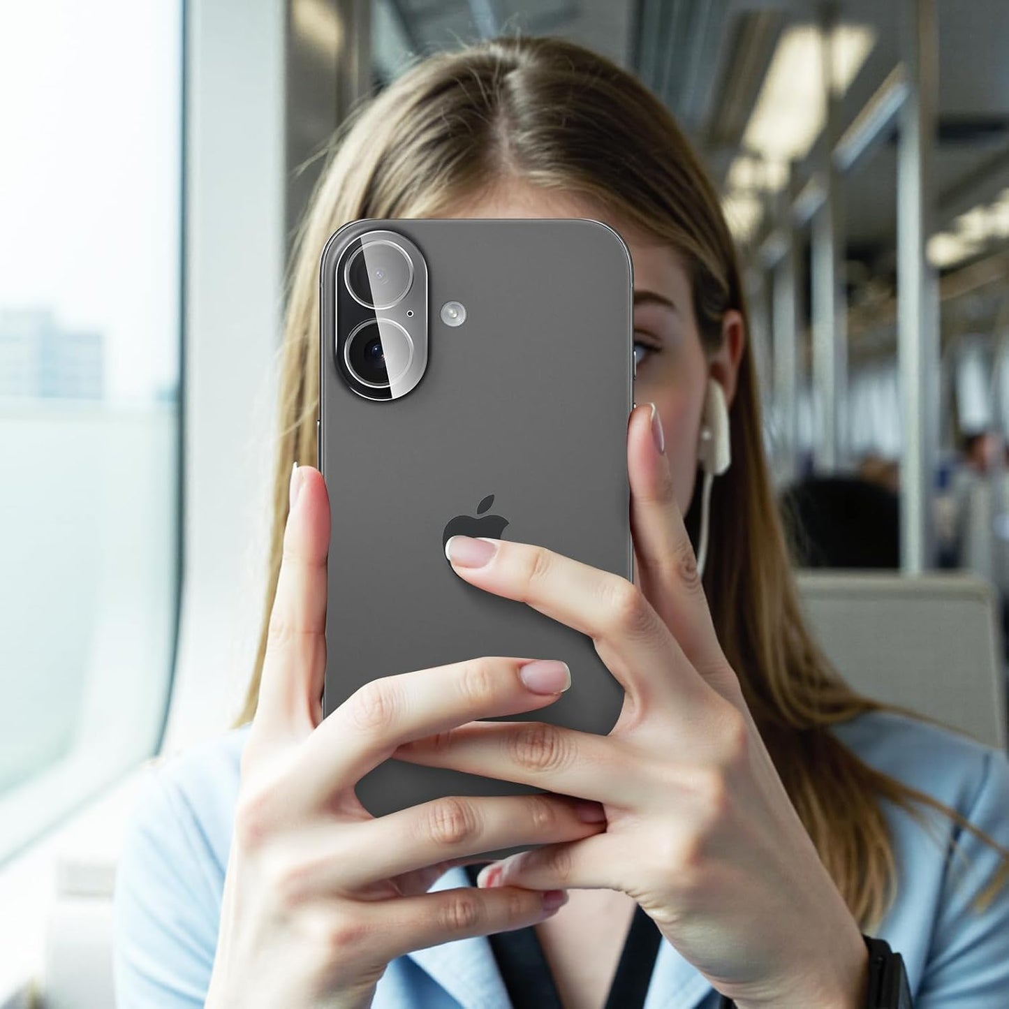 17, 9H FanTEK Camera Lens Protector for iPhone Tempered Glass Camera Screen Cover, Ultra HD Clear Acrylic Full Coverage