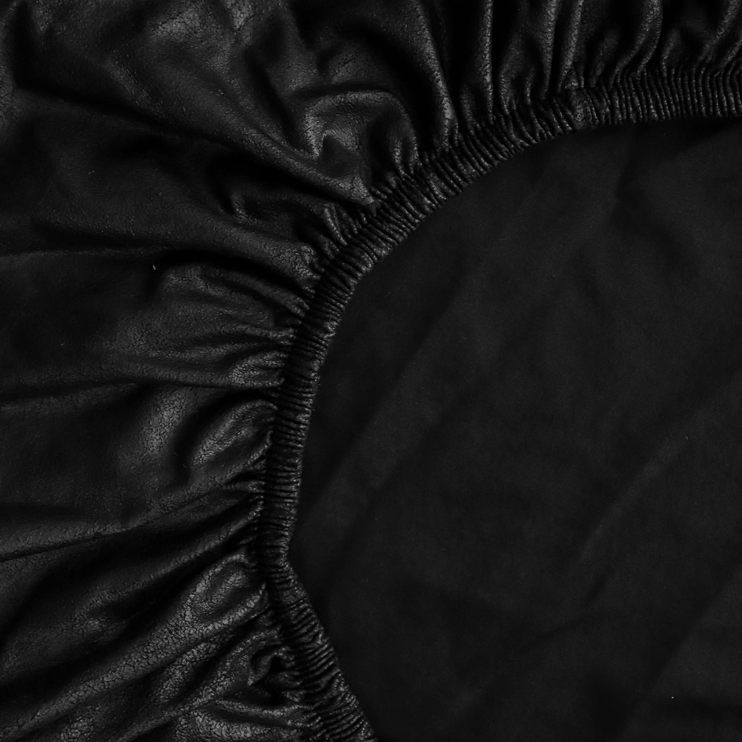 EVOLLER Leather Look Bench Cover 60 inch Long for Dining Room Black 5ft Stretch Bed Bench Seat Slipcover for Bedroom Rectangle Washable-Leather Look Black