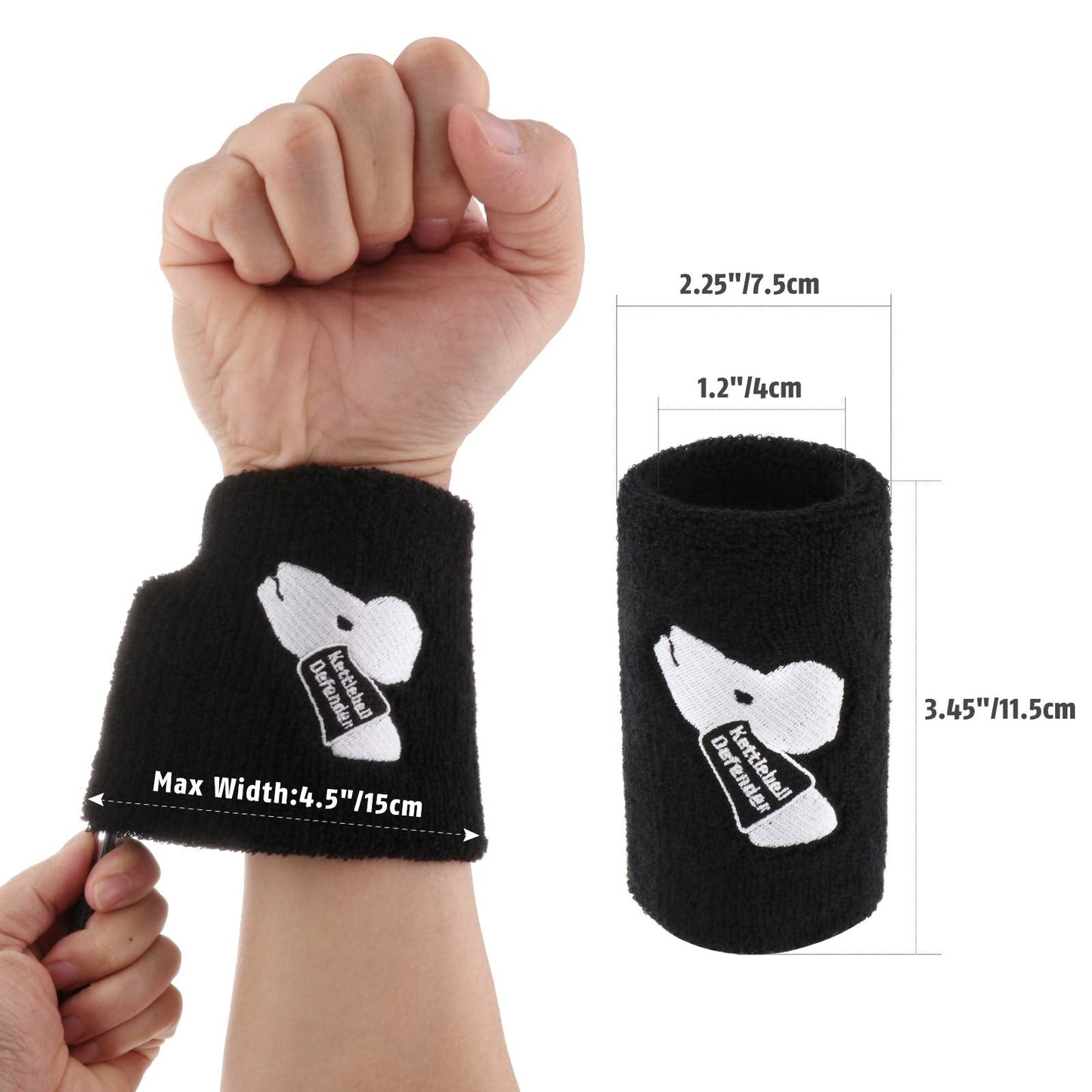 Kettlebell Wrist Guards for Men and Women, Tceapoo Sports Wrist Sleeve Athletics Sweatband Wrist Support Wrist Bands for Kettlebell Training, Weightlifting, Powerlifting and Crossfit (1 Pair)