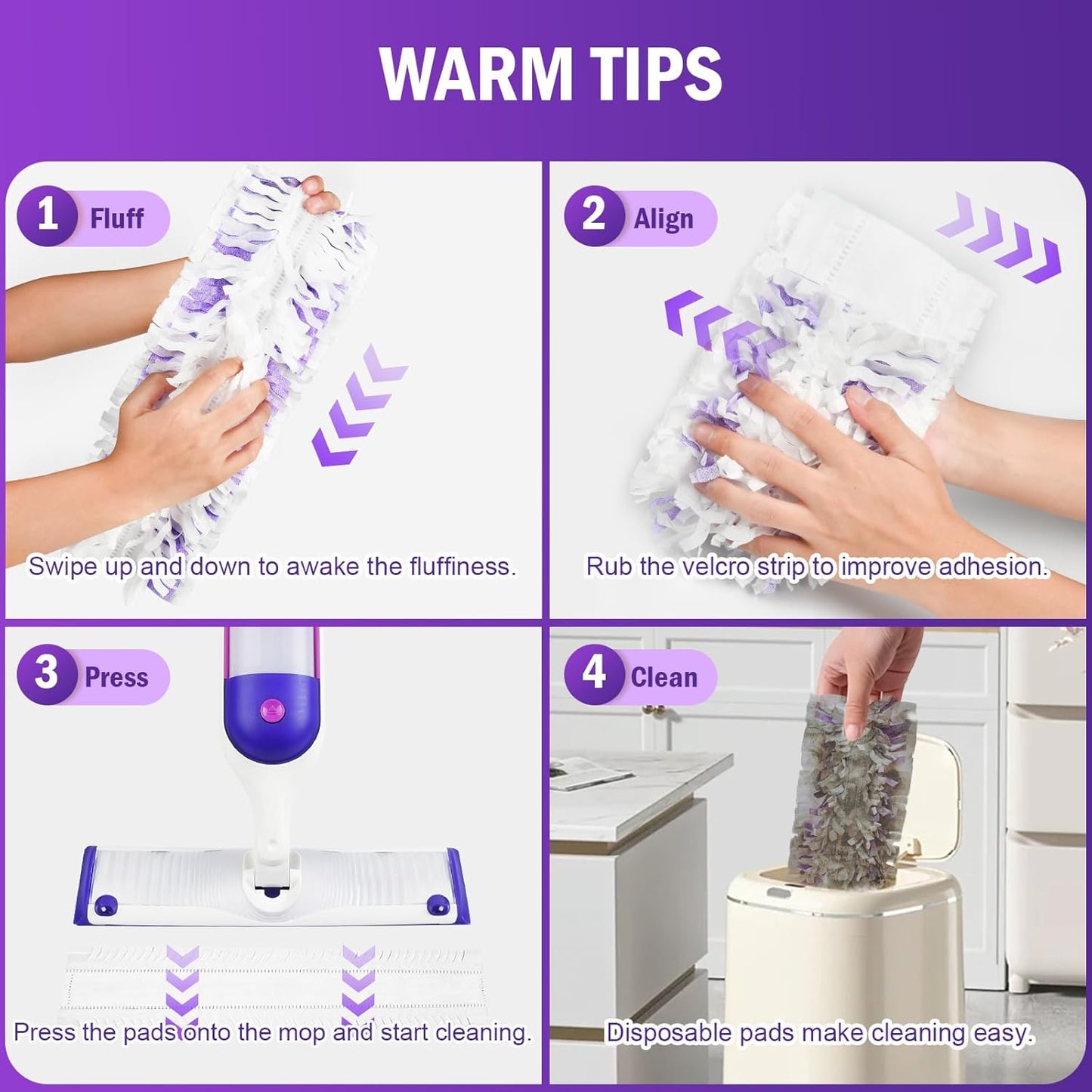 Power Mop™ Pad Refills - 25 Pack for Swiffer® | Multi-Surface Floor Cleaning, Unscented