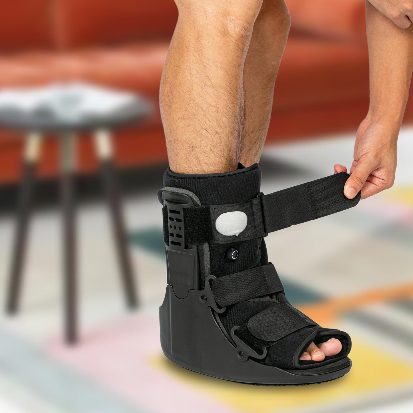 Jewlri Air Walking Boot, Fracture Boot Short Walker Protection Fits Left or Right Foot Ankle Support for Injuries Fractures Sprains Black M