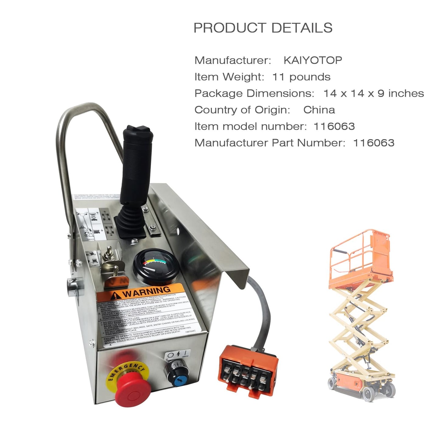 KAIYOTOP Control Box Assembly with Joystick for SkyJack Scissor Lifts Jacks - Replacement Part #116063 115985 117228 117900 117899 - Fits Models 3219, 3220, 3226, 4620, 4626, 4632