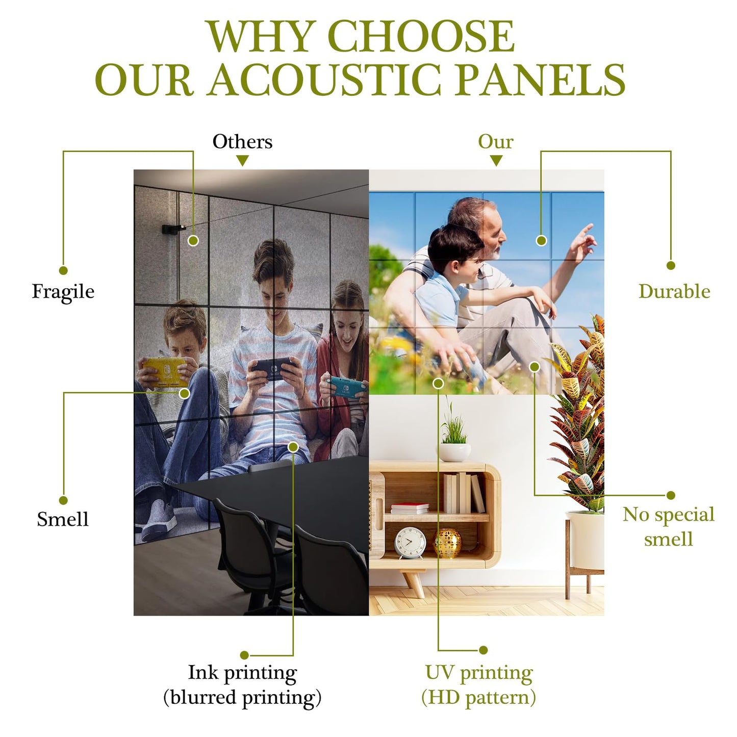 Personalized Soundproof Wall Panel, Custom Art Acoustic Panels Customized Acoustic Pannel Wall Art for Living Room Home & Office Decor 12 Inch X 12 Inch X 0.4 Inch (35.4INCH*23.6INCH 6PCS)