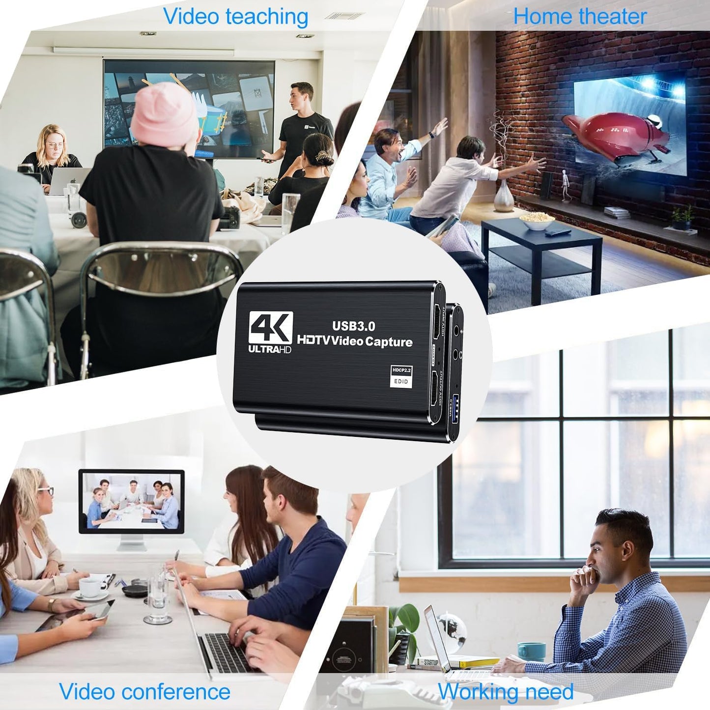 dobestyou 4K 3.0, 1080p 60fps, PS5, Capture Card Black for Streaming, Recording & Gaming Video Capture Device with USB