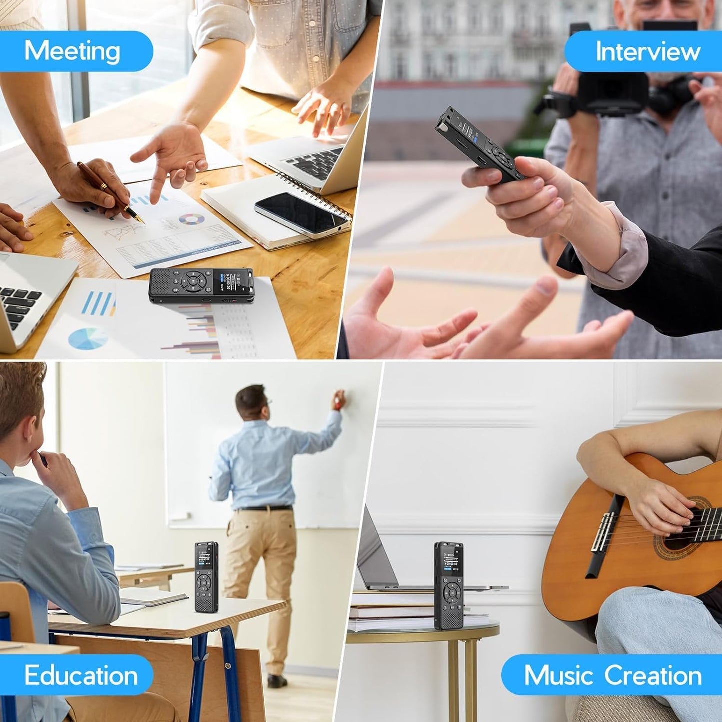 Tonfarb 64GB Repeat,MP3 Digital Voice Recorder with Playback,Audio Recording Device for Lectures