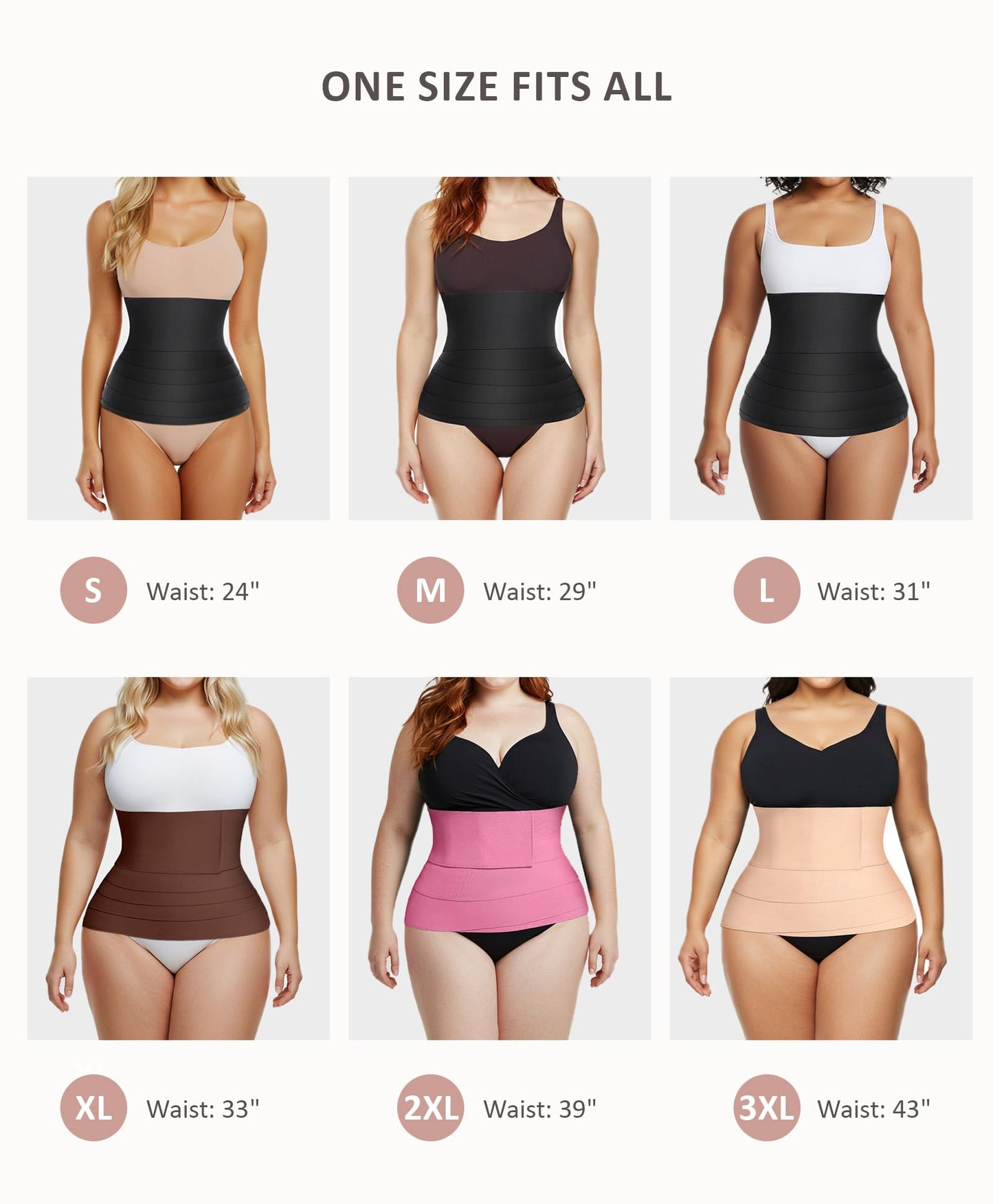 FeelinGirl Waist Trainer for Women Bandage Wrap Trimmer Belt Long Torso Tummy Wraps Belly Body Shaper Waist Trimmer Belt