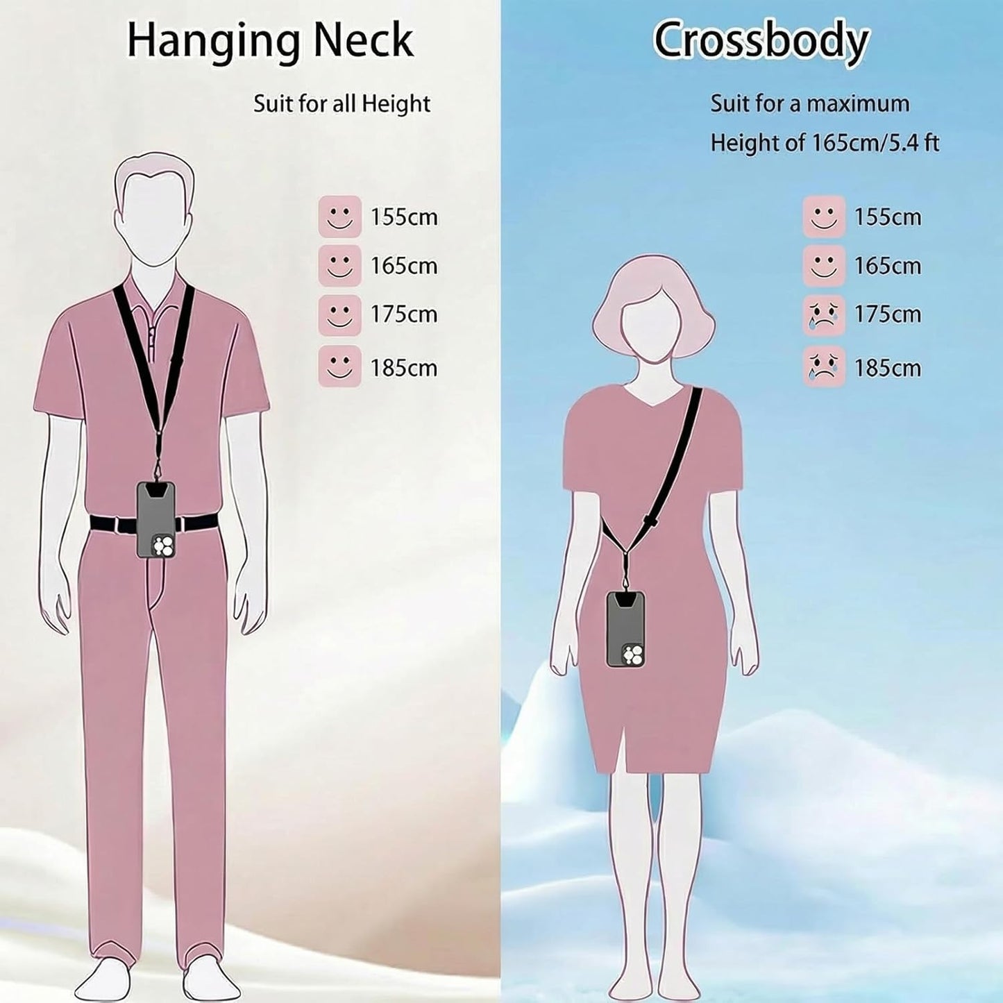 1 4 Pack 21.65 inch 1 MOLOPPO Phone Lanyard - to with Adjustable Neck Strap Phone Strap, Clear Phone Clip Phone Thether