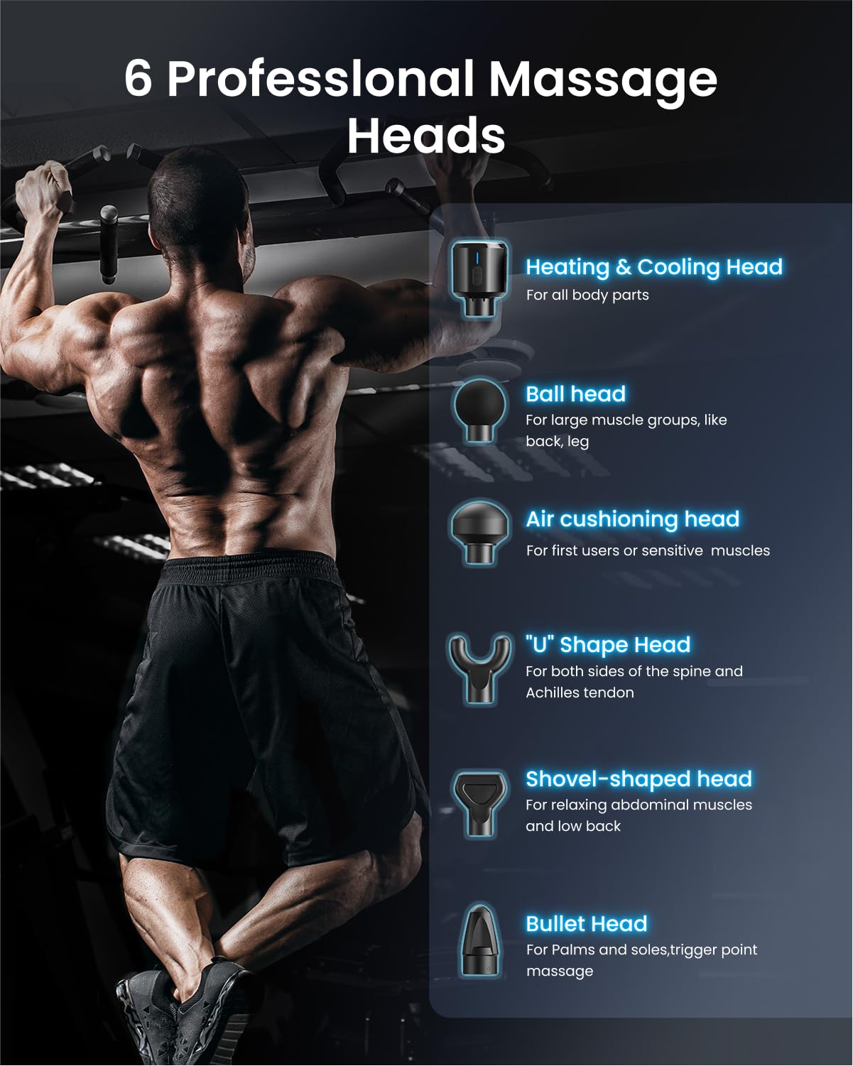 RENPHO Power+ Thermacool Massage Gun with Heat and Cold, Fathers Day Dad Gifts, 12mm Amplitude Deep Tissue Percussion Massager for Professional Athletes, App Controlled Guided Courses, 6 Speeds