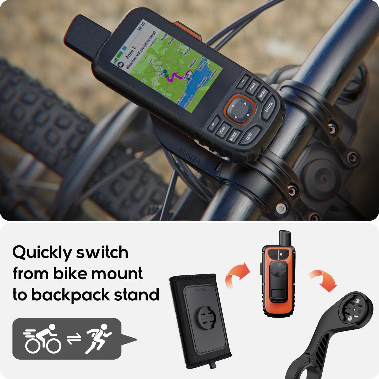 TUSITA Backpack Tether Accessory Compatible for Garmin Handheld eTrex GPSMAP Rino Series - GPS System Accessories