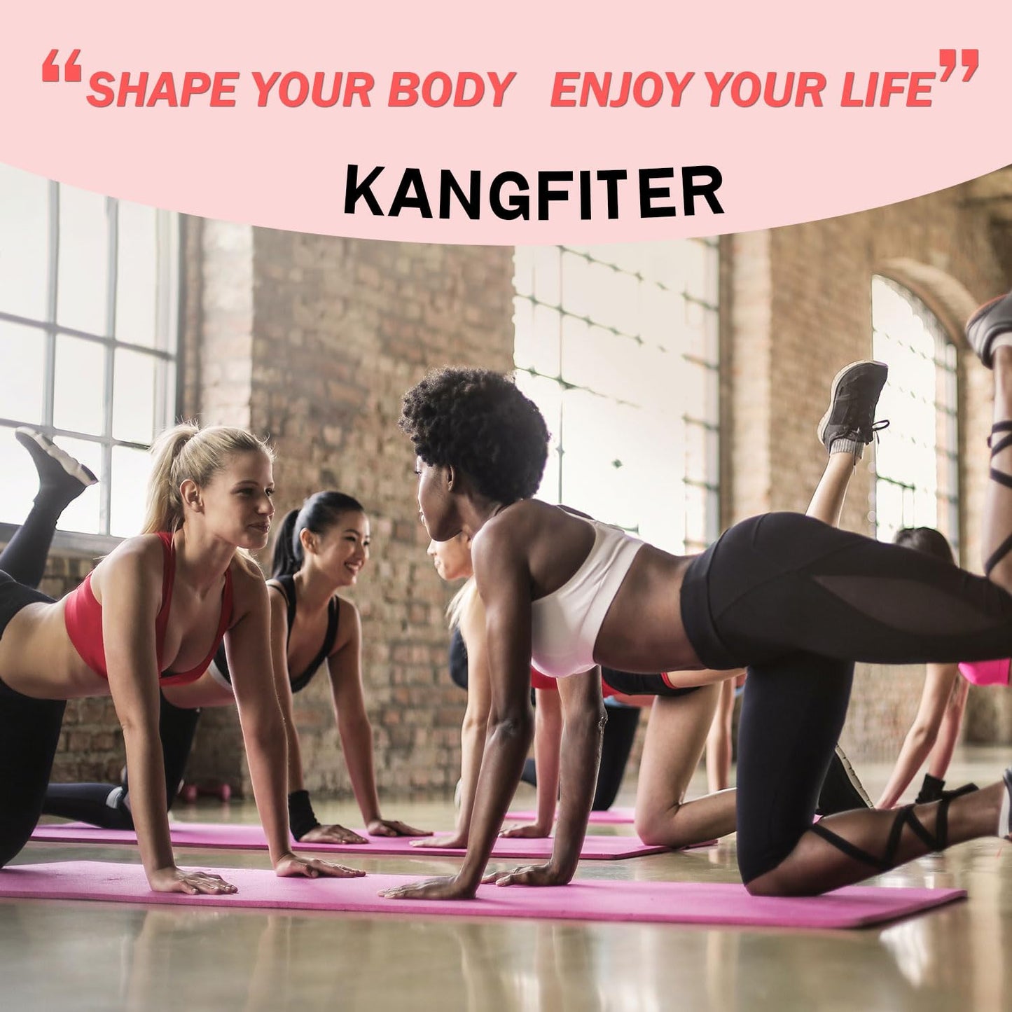 KANGFITER Long and Short Fabric Resistance Bands with Door Anchor 7 PCS, Non-Slip Stretch Booty Bands for Working Out Women & Men, Loop Exercise Elastic Bands for Home Physical Therapy Yoga Pilates