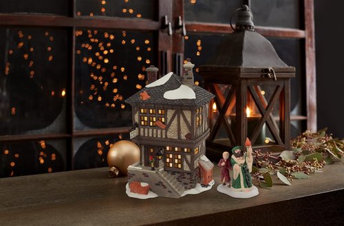 Department 56 Porcelain Dickens Village | A Christmas Carol Miner's Home Building & Figurine Set - 7.87 Inch, Multicolor