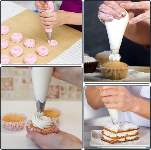 Engorgio Disposable Mini Piping Bags - 100 Pcs 8-Inch Clear Pastry Bags for Cake, Macarons & Cupcakes