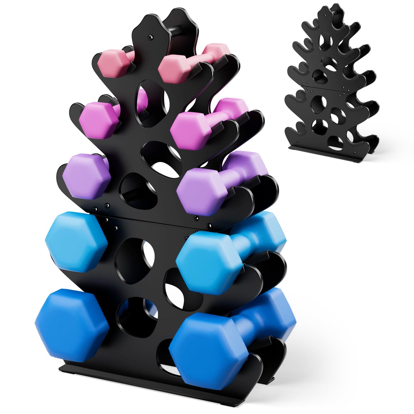 5 Tier Dumbbell Rack, Weight Rack For Home Gym, Dumbbell Stand for Free Weights