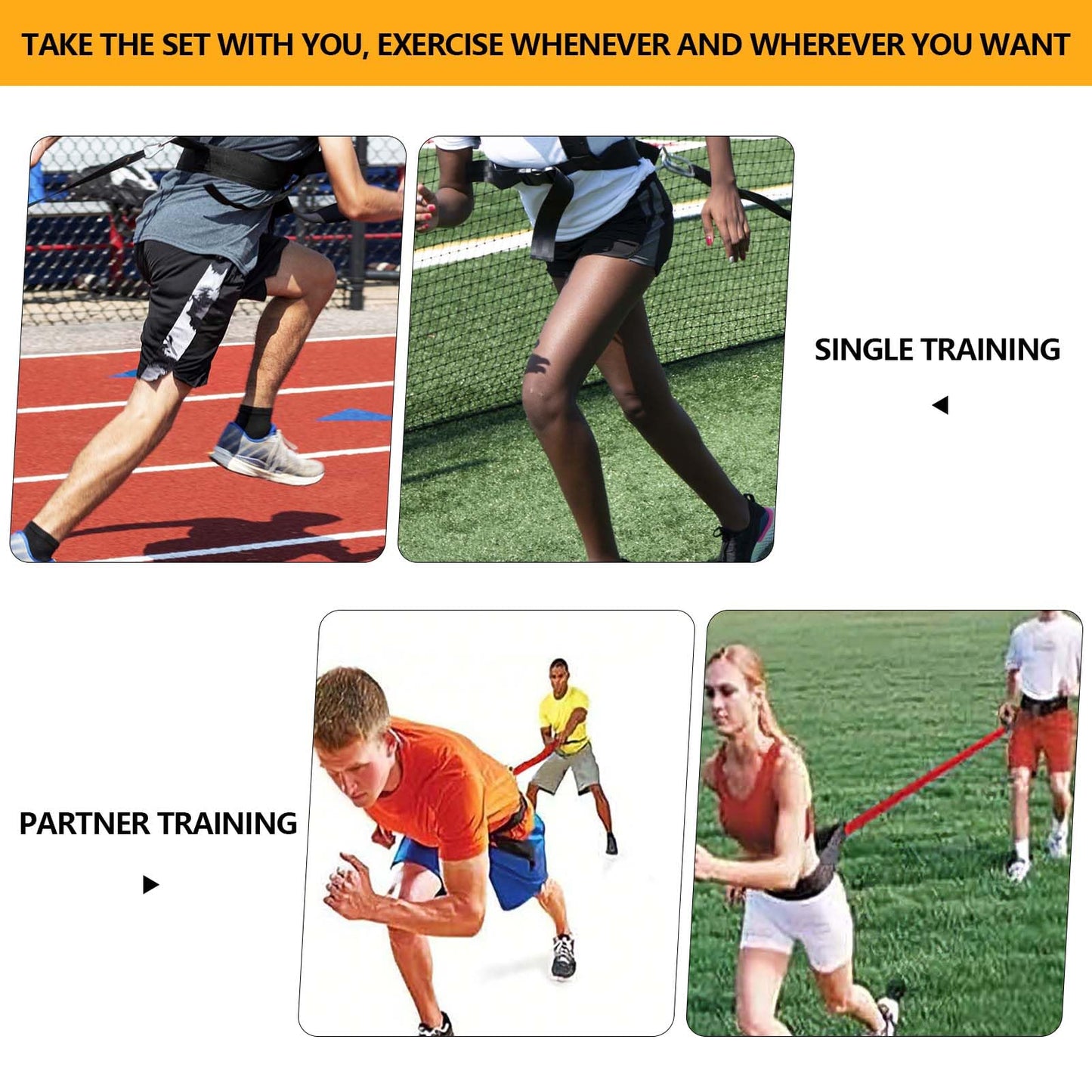 Tuyzhrymlic 80lb Resistance Band Finess Training Set, Shoulder Belt Explosive Speed Agility Training Equipment Double People Physical Exercising Suit for Various Sports