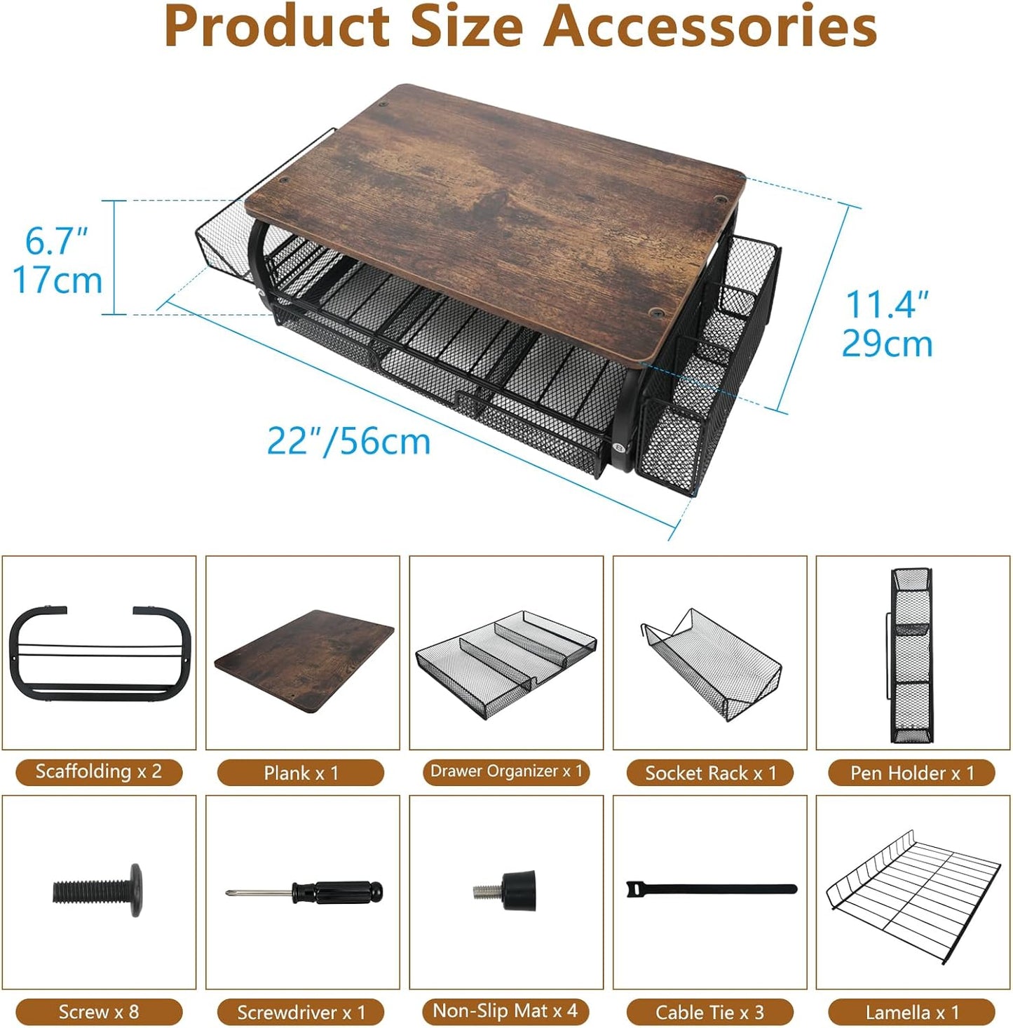 (2-Tier Management,66LBS/30KG, Desk Organizers and Accessories Monitor Riser, Monitor Stand with Drawer Drawers)