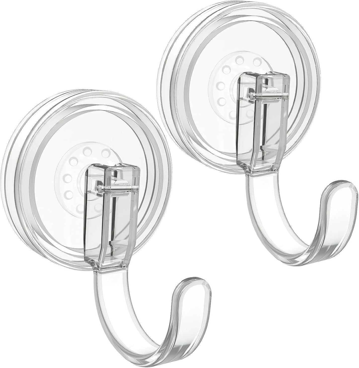 Clear Wreath Hanger - 22 LB Strong Suction Cup Hooks for Fall & Christmas Decor | 2 Pack