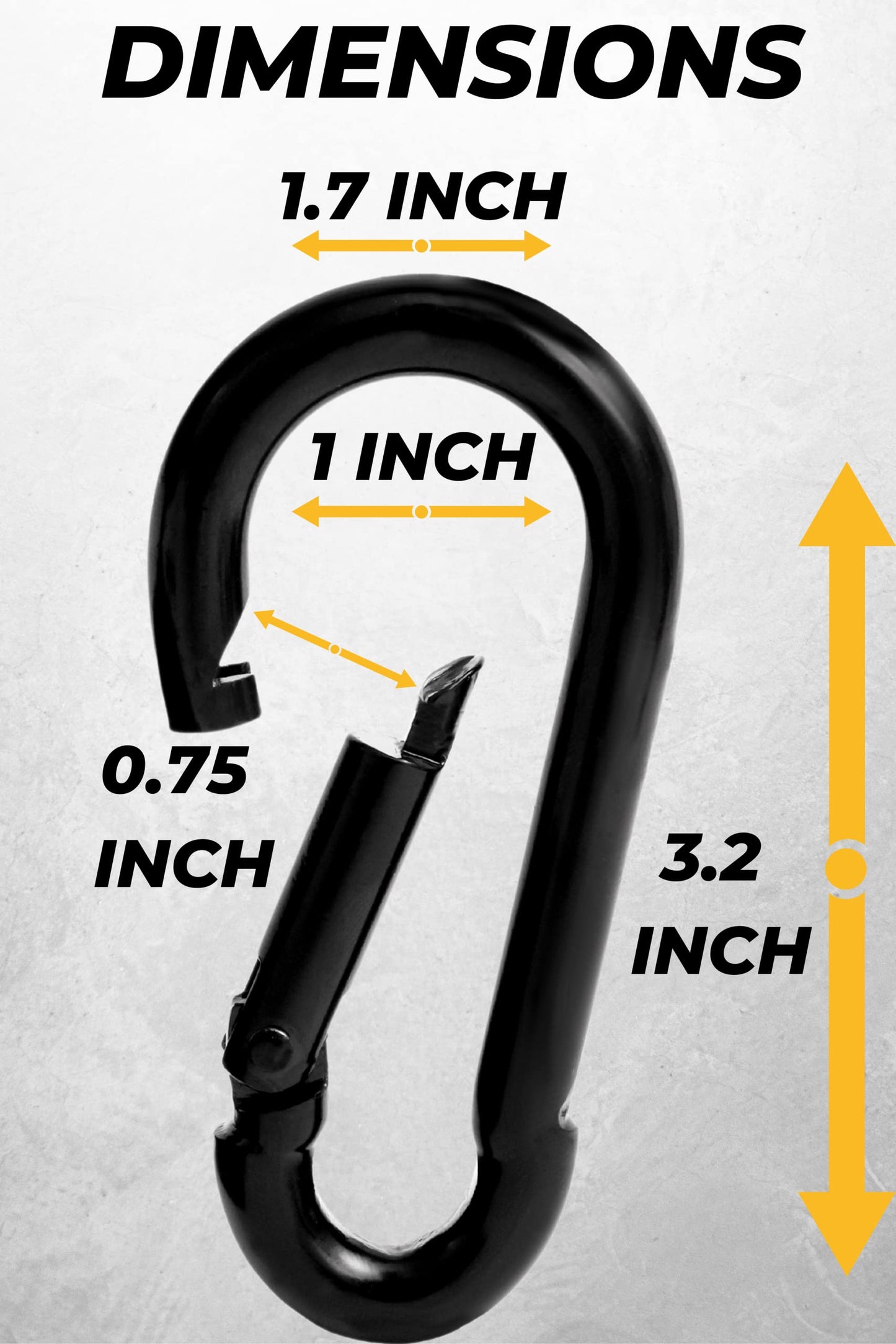 Carabiner Clip 5 PCS - Black Heavy Duty Carabiner Clip - Large Carabiner Clips - Snap Hooks - Perfect for Weight Lifting, Keychain, Dog Leashes & Gym