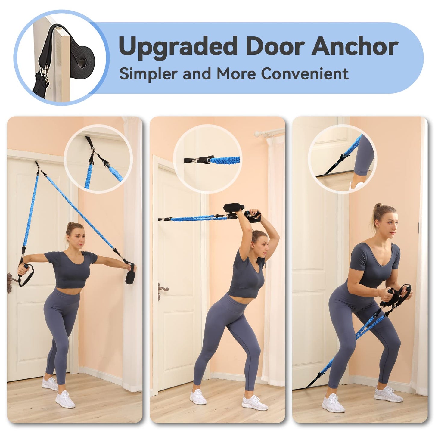 Hommie Portable Pilates Bar Kit with Resistance Bands for Men and Women,Upgraded 3 Section Pilates Bar with Resistance Bands (20/40/60lb) for Home Gym Equipment Supports Full-Body Workouts