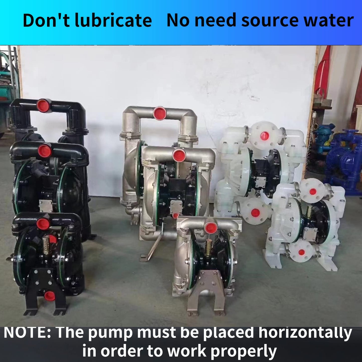 Pneumatic double diaphragm pump1-1/2 inch inlet/outlet 90 gpm Aluminium fluid delivery pump for chemical and industrial waste oil fuel up to 120 psi aluminum alloy (QBY4-40Al)