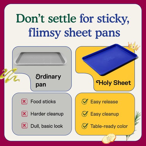 Great Jones Holy Sheet Pan (Blueberry) | Nonstick, Half-Sheet Pan | Aluminized Steel, 18.5" x 13.5" | for Baking, Roasting, & Broiling | Premium Bakeware with Even Heat Distribution | Dishwasher-Safe