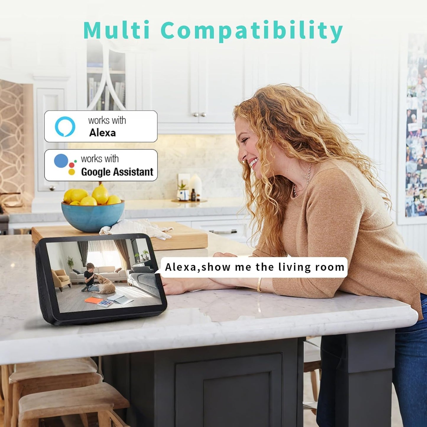 Alaga 3K 360 2-Way 2.4G 5G Indoor Camera, HD Indoor Security Camera, Pan/Tilt Pet Camera, Audio, Siren, Night Vision