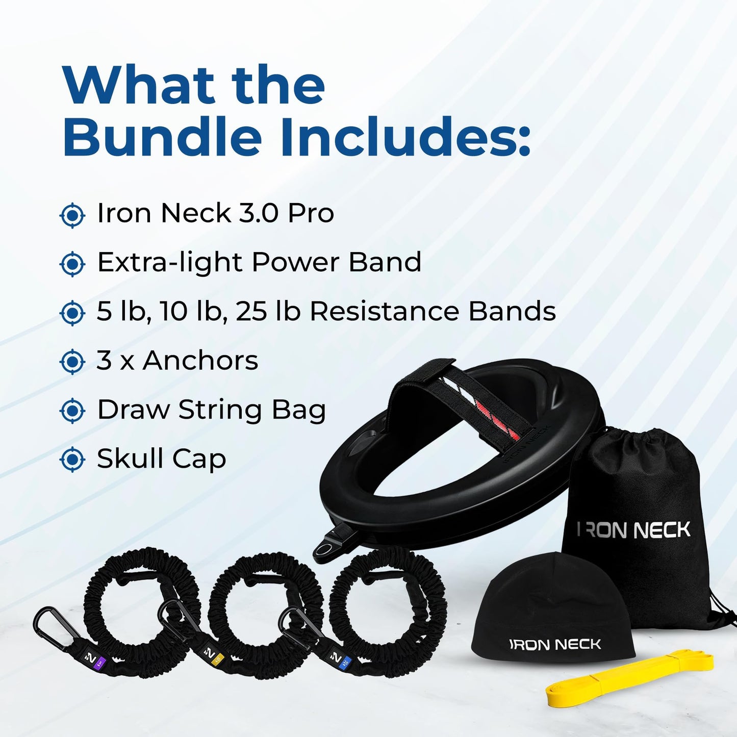 Iron Neck 3.0 Pro, Rehab Kit Bundle, Advanced 360° Neck Trainer and Resistance Bands for Working Out, Rehabilitation, Pain Relief and Posture Correction
