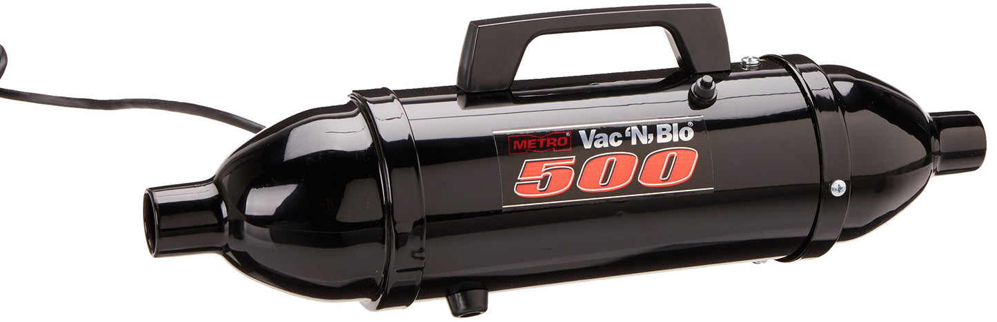 METROVAC VM12500T Vac N' Blo 500W Hand Vacuum & Blower, 120V, Powerful, Lightweight, All-Steel Construction, Dry Pickup, 60" Water Lift, Black Finish