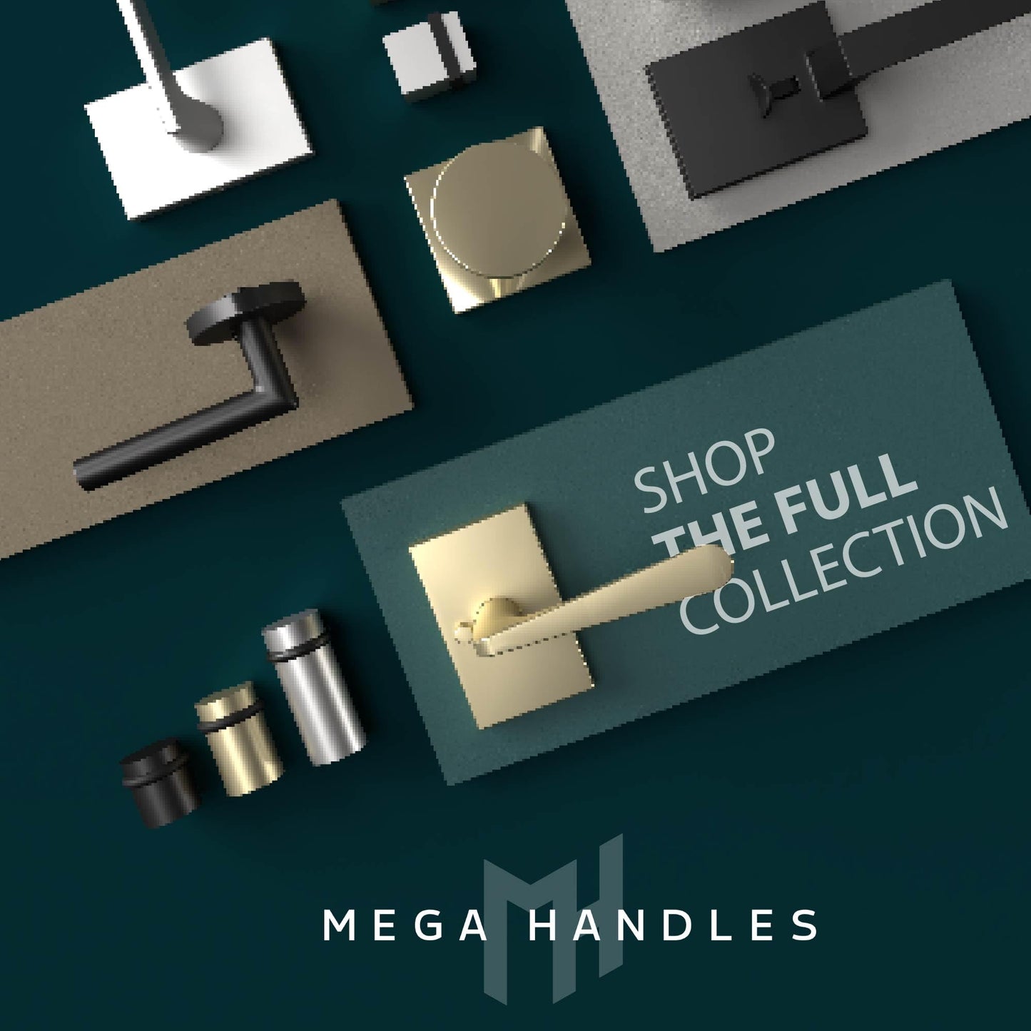 Mega Handles Camden Passage Door Handle - 1 Pack Reversible Black Door Handle, Heavy Duty No Lock Door Handles Interior for Closet & Hallway, Fits All Standard Door Sizes - Matte Black