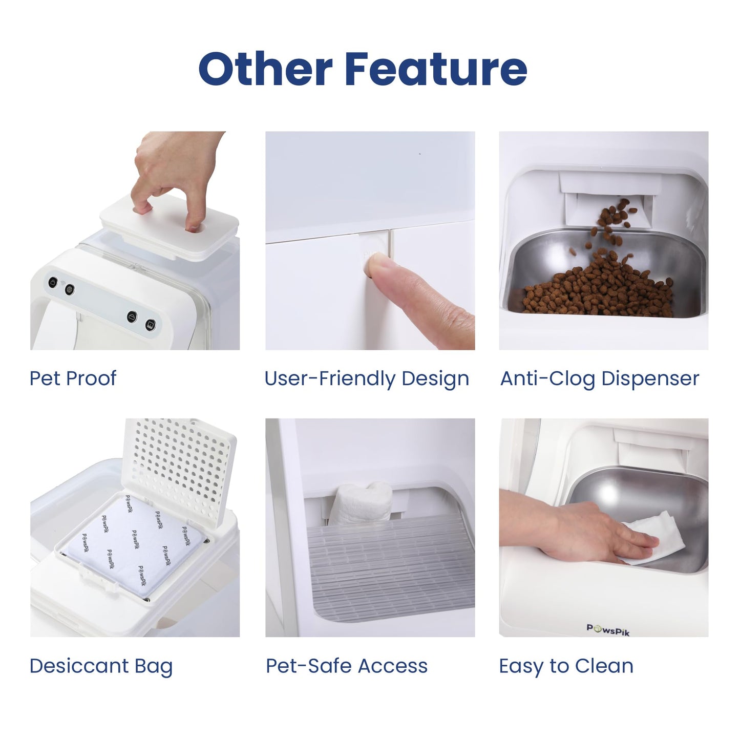 PawsPik Automatic Microchip RFID Cat Feeder,16-Cup, ISO Microchip & PawsPik RFID Tag Compatible, App Control, Portion Control