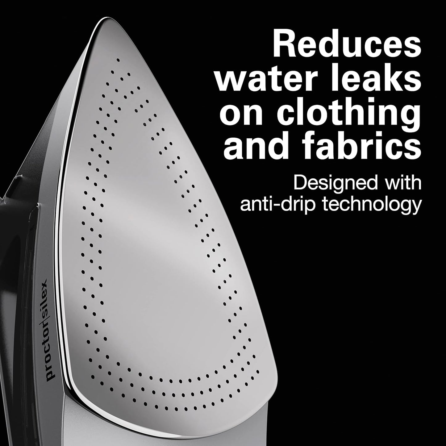Proctor Silex Steam Iron - 1500 Watts Durable Stainless Steel Soleplate | 8' Retractable Cord, Gray & Black