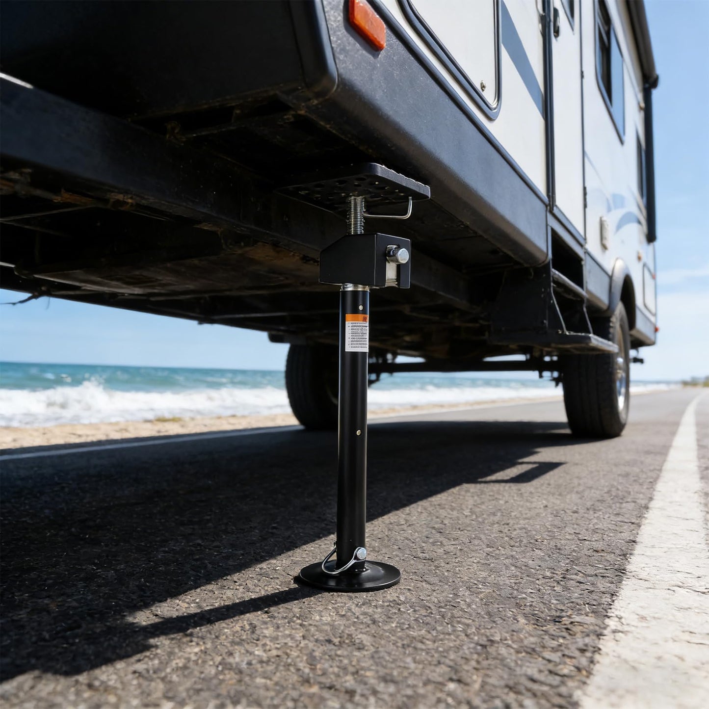 Garvee 4 Pack RV Slide Out Supports Jack with a Flat Top Support Block, RV Stabilizer Jacks Supports Up to 20,000lbs, 21"-49" Quick-Lift Adjustable - Drill & Hand Crank Compatible for Campers & RVs