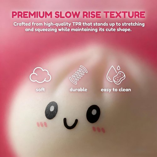 Dumpling Squeeze Toy - Glittery Stress Relief Ball with Steamer Box | Soft Sensory Gift for Kids & Adults (A-Blue)