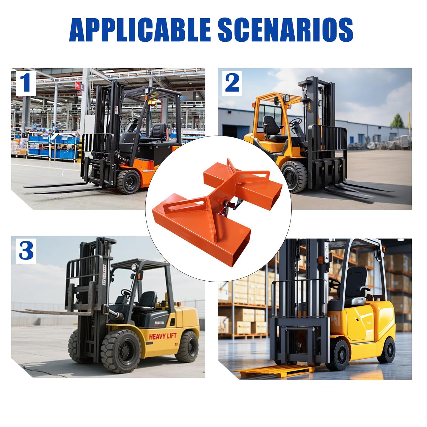 FAYUWUOX 3T/6600LBS Forklift Mobile Crane, Truss Jib Boom Hoist with 2 Hooks, Heavy Duty Forklift Extension Attachment