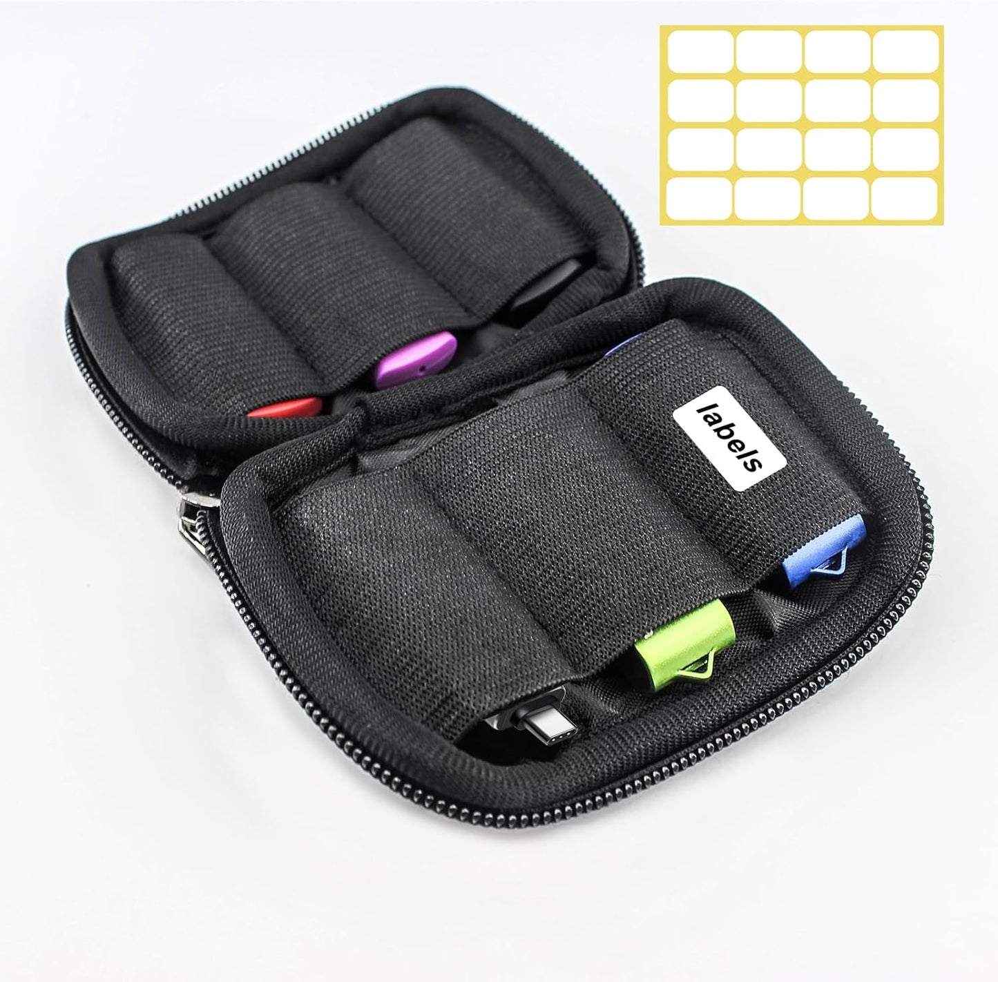 WesData 5 Pack 8GB 2 Pack PC(5 USB Flash Drive and USB C Adapters in a Case, Thumb Drives Memory Stick Storage