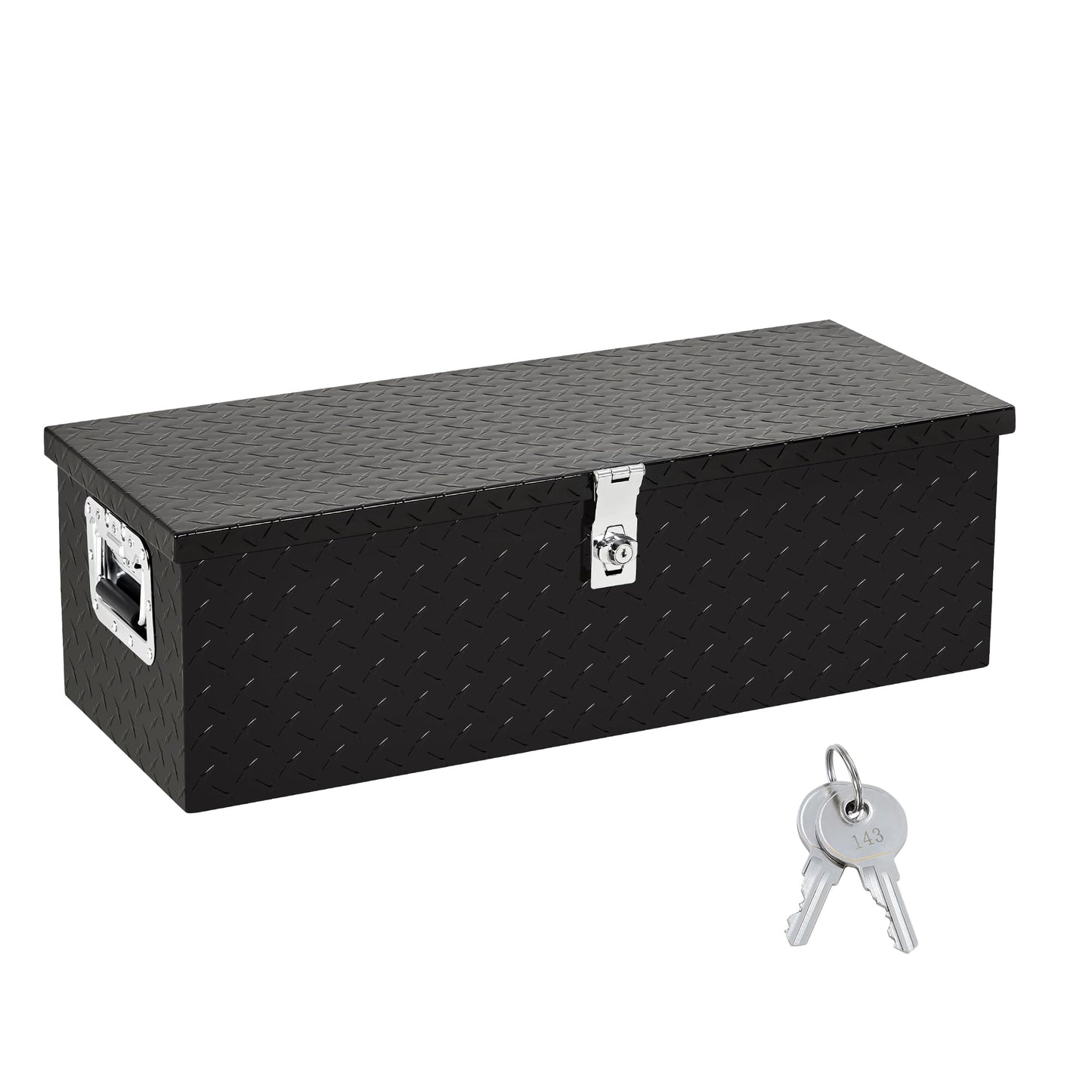 OUTLANE Heavy Duty Aluminum Underbody Truck Tool Box – 30x13x9.6 Inch Diamond Plate Lockable Storage Chest, Waterproof & Rust-Proof, Side Handles, for Pickup Truck Bed, RV, Trailer, Workshop, Garage