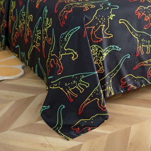 ADASMILE Twin Dinosaur Bedding Set - 100% Microfiber with Pillowcase & Deep Pocket Fitted Sheet