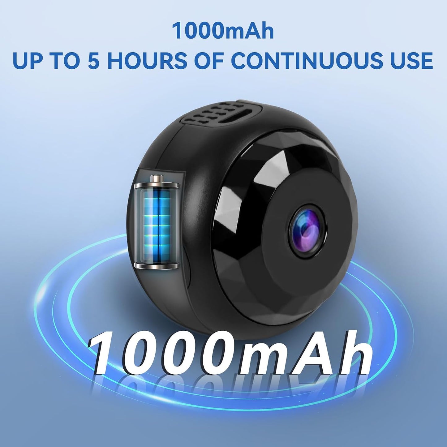 MCJ 4K 1000mAh (A10) (A10) Mini WiFi Camera - Indoor Security Camera with Video Live Feed, Motion Detection Night