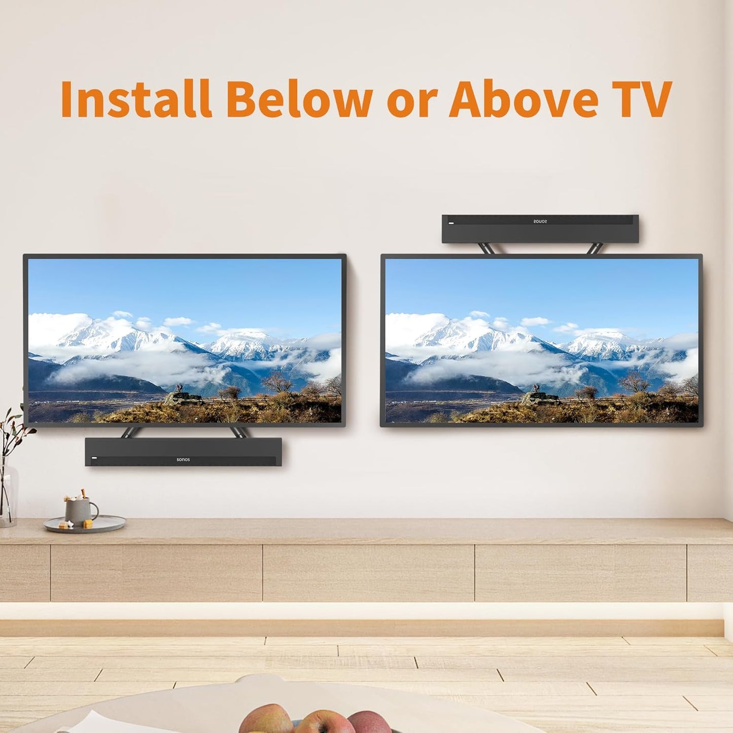 XINLEI 23 65 Inch 22 lbs SBR302 Universal Sound Bar Mounts Fits Most to TVs Soundbar TV Mount Bracket Above or Under