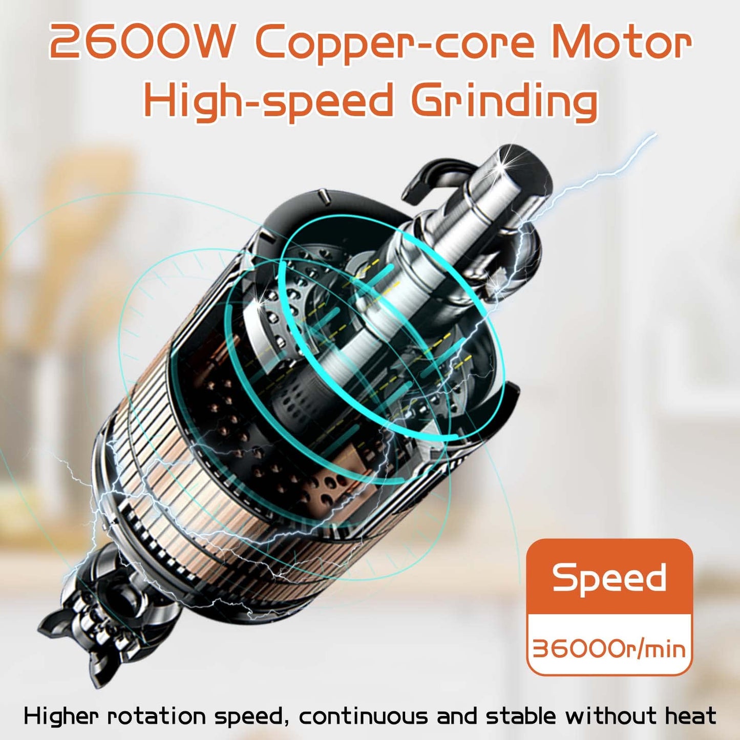 BAOJIAFU Electric Grain Mill 1000g High-speed Grain Spice Herb Grinder 2600W Dry Grinder Machine 304 Stainless Steel Superfine powder High-speed Grain Mill 36000r/min for Kitchen Home and Commercial