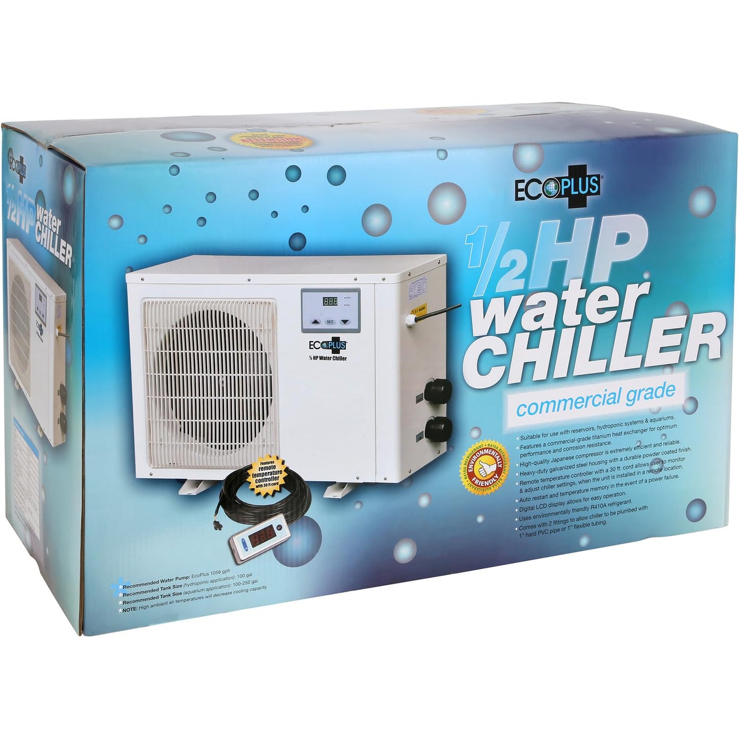 EcoPlus Commercial Grade Water Chiller 1/2HP - For Aquariums, Reservoirs, and Hydroponics