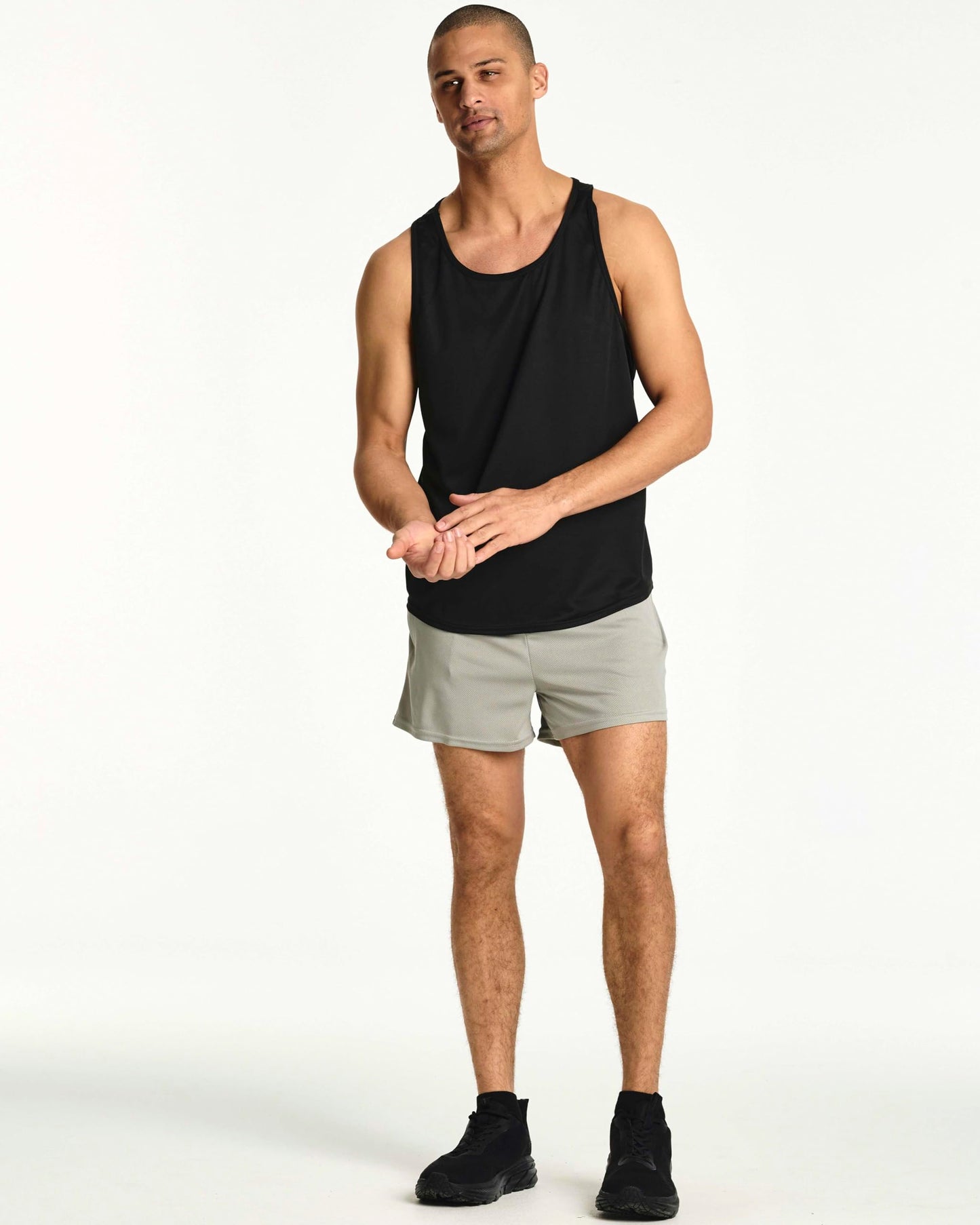 5 Pack: Men's Mesh Y-Back Muscle Tank Top - Gym Workout & Bodybuilding Fitness (Available in Big & Tall) Set 4, L
